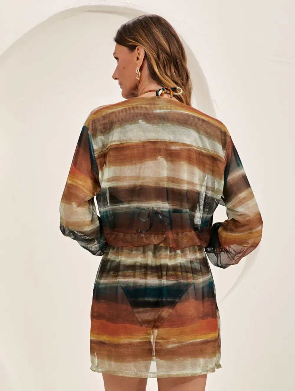 Vestido Tule Manga com Bufante